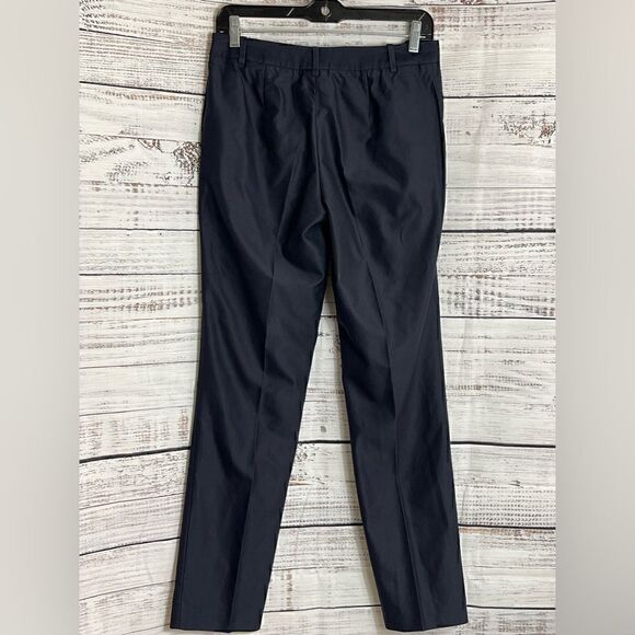 Massimo Dutti trouser Womens Size 28 gold Crest buttons Navy Denim Pants office - Picture 3 of 11